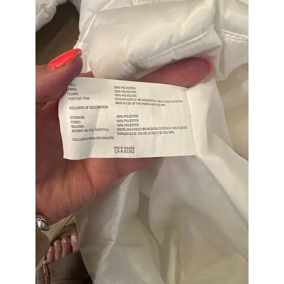 Nautica Puffer Coat Detachable Hood White with Black Water Resistant Wms Small - Picture 8 of 8